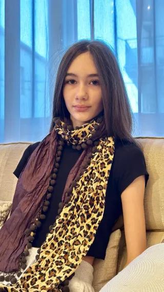 Sciarpa in velluto goffrato e seta