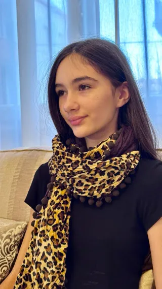 Sciarpa in velluto goffrato e seta