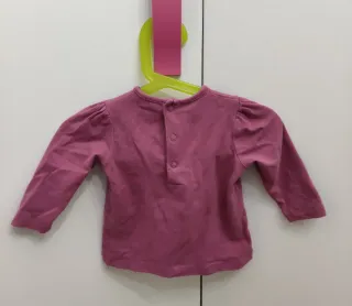 Camiseta bebé manga larga burdeos