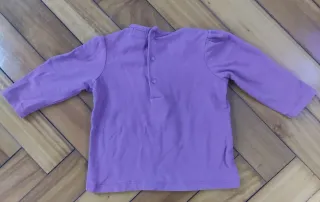 Camiseta bebé manga larga burdeos