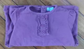 Camiseta bebé manga larga burdeos