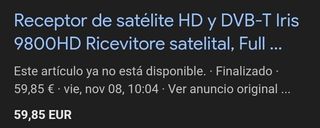 IRIS 9800 HD - Receptor de TV por satélite Full HD