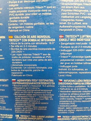 Cama Hinchable Tritech Individual 191x97x42 cm