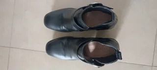 Botín Tacón Chunky Hebilla Negra