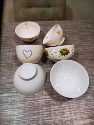 Set 6 Tazones Cerámica Decorados