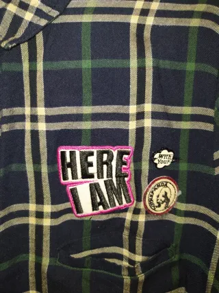 Camisa cuadros azul y verde talla L