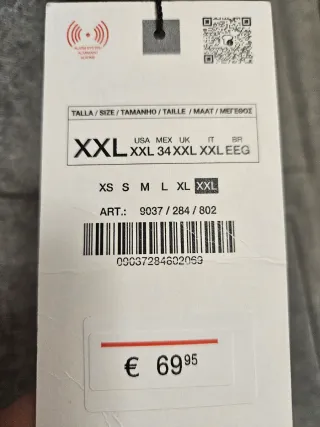 Abrigo Zara Gris Talla XXL