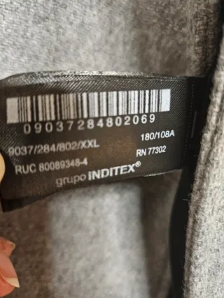 Abrigo Zara Gris Talla XXL