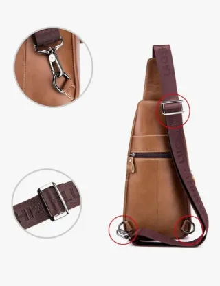Bolso Crossbody Hombre de Piel Marrón. NUEVO!!