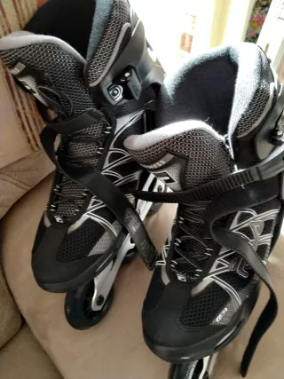 Patines en línea Fila, Negro y plata, talla 44