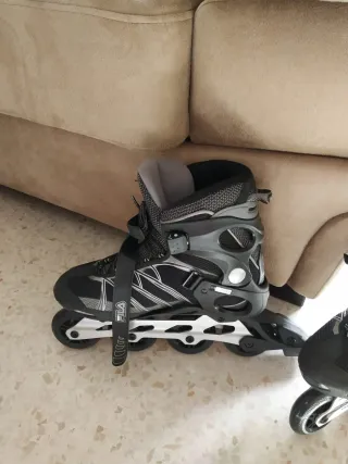 Patines en línea Fila, Negro y plata, talla 44