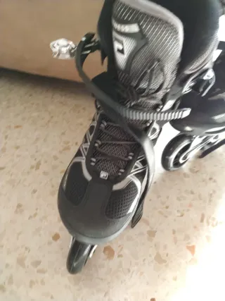 Patines en línea Fila, Negro y plata, talla 44