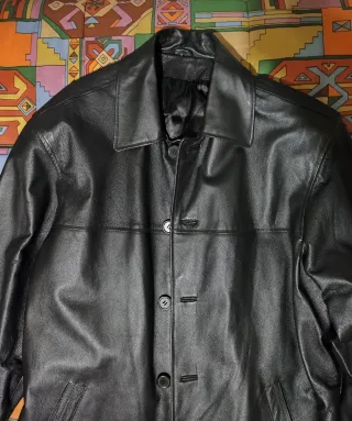 Abrigo de piel negro