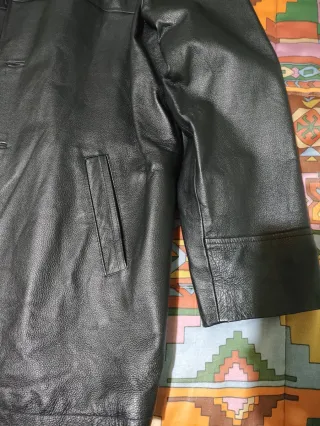 Abrigo de piel negro