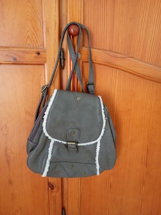 Bolso mochila mujer gris