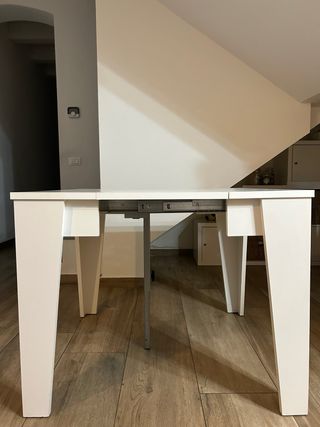 Tavolo consolle allungabile 54-306x90 cm bianco
