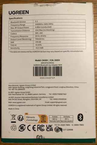 Receptor Bluetooth Coche UGREEN