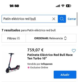 Patinete Eléctrico Red Bull Racing Edición