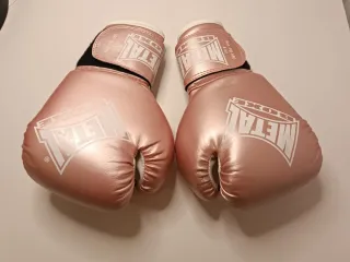 Guantes Boxeo Niño Rosa Metal Boxe 4 oz