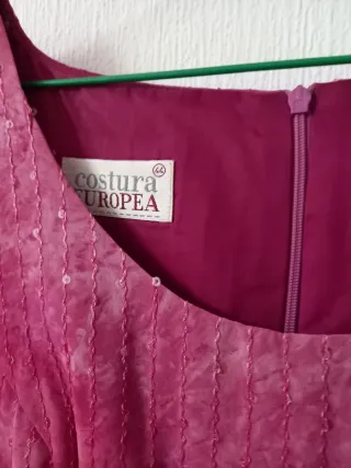 Conjunto falda y chaqueta con top lentejuelas rosa