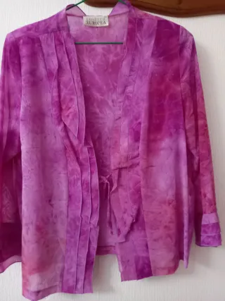 Conjunto falda y chaqueta con top lentejuelas rosa