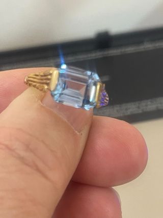 Anillo Oro 18k Aguamarina Natural 2.00 Ct