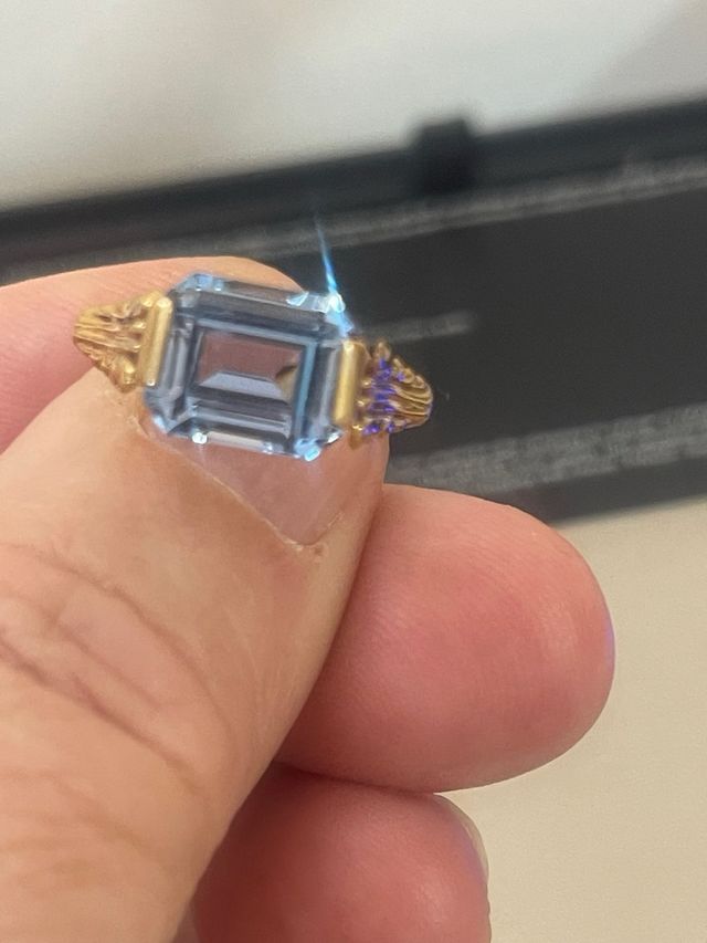 Anillo Oro 18k Aguamarina Natural 2.00 Ct