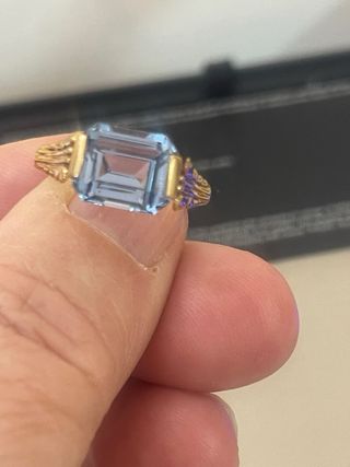 Anillo Oro 18k Aguamarina Natural 2.00 Ct