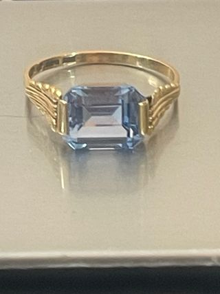Anillo Oro 18k Aguamarina Natural 2.00 Ct