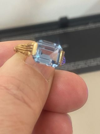 Anillo Oro 18k Aguamarina Natural 2.00 Ct