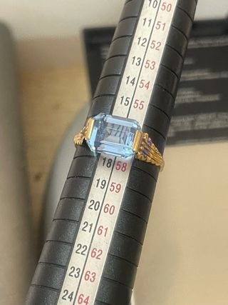 Anillo Oro 18k Aguamarina Natural 2.00 Ct