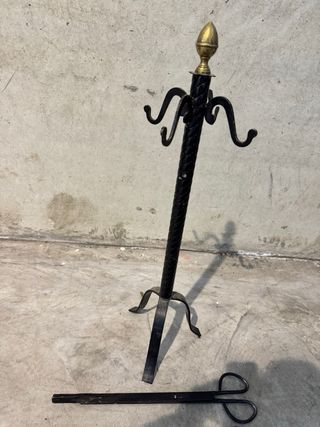 Set Utensilios Chimenea Metal y Madera