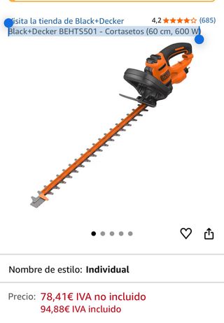 Cortasetos Black+Decker BEHTS501 60cm 600W