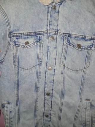 Chaqueta de hombre vaquera con forro de borrego