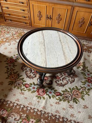 Alfombra de lana beige y multicolor