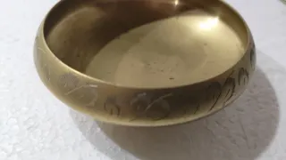 Cuenco de latón India con 2 cucharillas