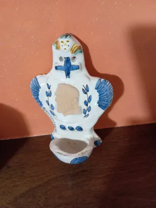 Acquasantiera maiolica Padre Pio Artigianale