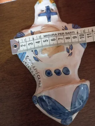 Acquasantiera maiolica Padre Pio Artigianale