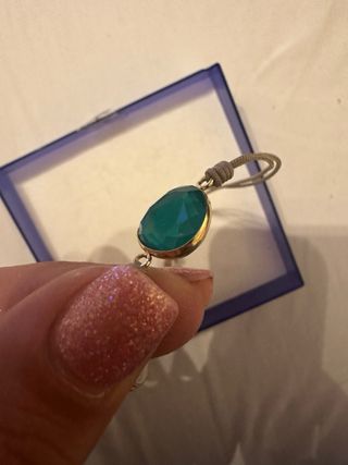 Pulsera piedra azul y oro