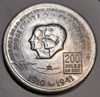 Moneda 200 soles de oro 1975 Plata