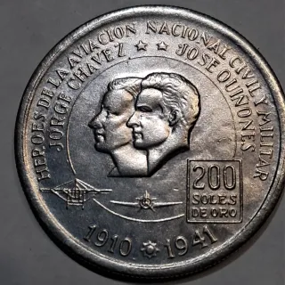 Moneda 200 soles de oro 1975 Plata