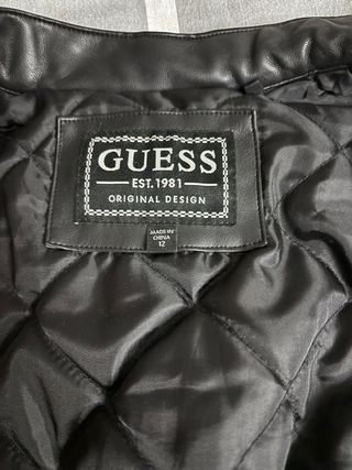 Cazadora Guess Piel Negra Talla M Niño