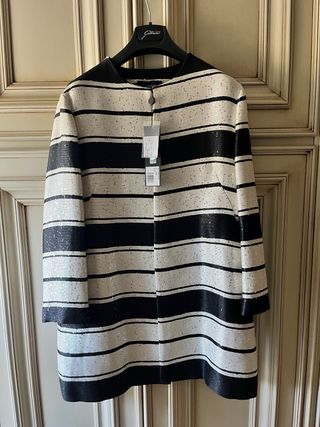 Spolverino Gattinoni righe bianche e nere