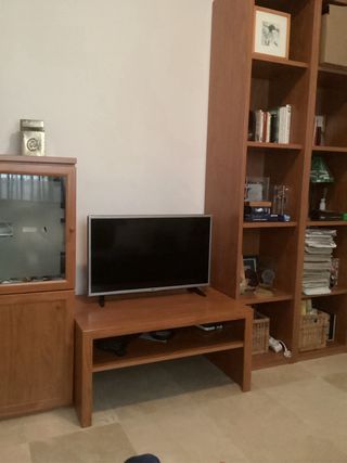 Sofá Cama Tapizado Azul y Beige