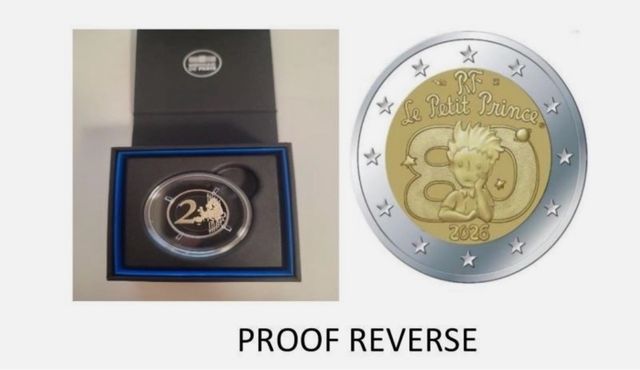 2 Euro proof inverso Francia 2026 Principito