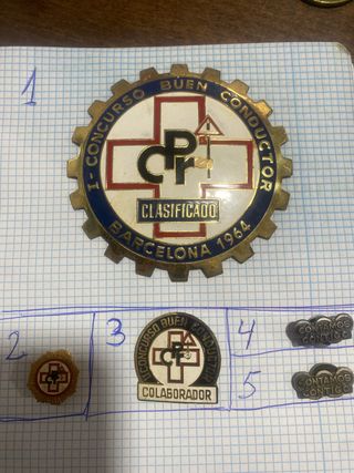 Lote 5 Insignias Concurso Buen Conductor BCN