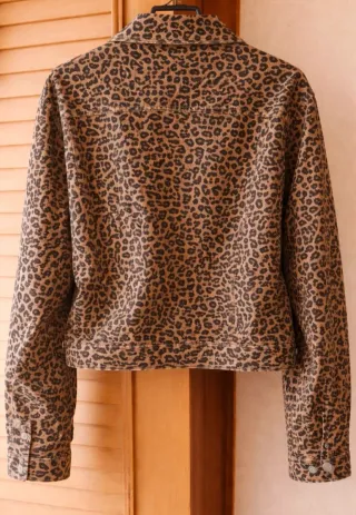 Chaqueta vaquera leopardo mujer
