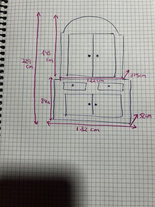 Vitrina de salón madera y cristal