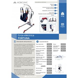 Grúa eléctrica | Incluye arnés 4 ganchos. Nueva.