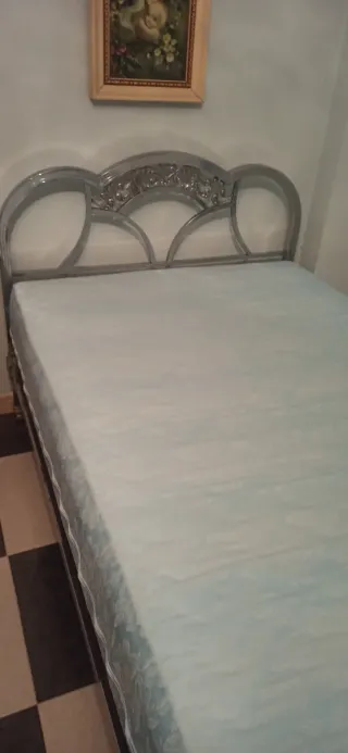 Cama 105cm con Colchón, Somier y Colcha